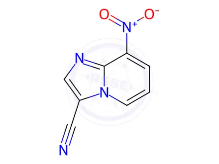 Chemical structure of 8-nitroimidazo[1,2-a]pyridine-3-carbonitrile