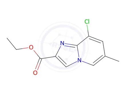 Chemical structure of 8-Chloro-6-methyl-imidazo[1,2-a]pyridine-2-carboxylic acid ethyl ester-