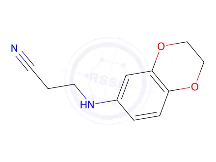 Chemical structure of 3-[(2,3-dihydro-1,4-benzodioxin-6-yl)amino]propanenitrile