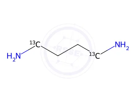 Chemical structure of 1,4-Diaminobutane-1,4-13C2 Dihydrochloride