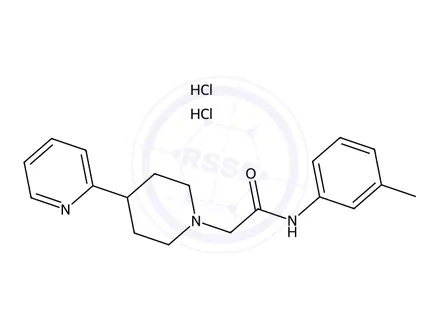 Chemical structure of N-(3-Methylphenyl)-4-(2-pyridinyl)-1-piperidineacetamide Dihydrochloride