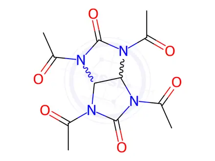 Chemical structure of N,N',N'',N'''Tetraacetylglycoluril