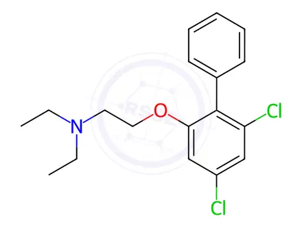 Chemical structure of Ethanamine, 2-((4,6-dichloro(1,1-biphenyl)-2-yl)oxy)-N,N-diethyl-