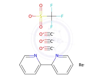 Chemical structure of Trifluoromethylsulfonatotricarbonyl(2,2'-bipyridine)rhenium(I)