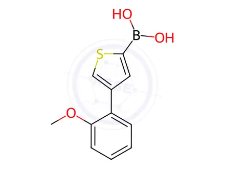 Chemical structure of (4-(2-Methoxyphenyl)thiophen-2-yl)boronic acid