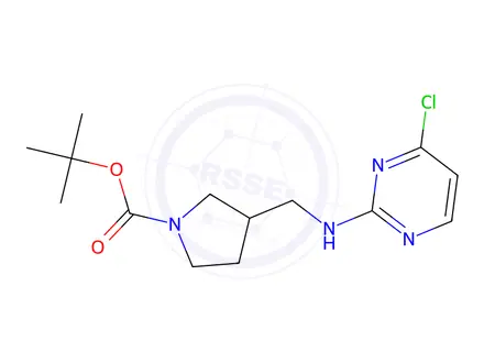 Chemical structure of tert-Butyl 3-(((4-chloropyrimidin-2-yl)amino)methyl)pyrrolidine-1-carboxylate