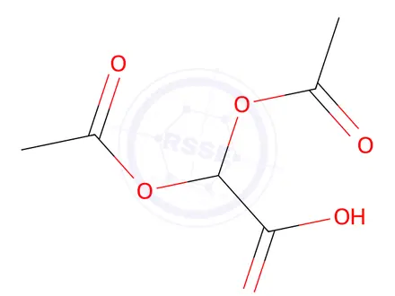 Chemical structure of 2,2-Diacetoxyacetic acid