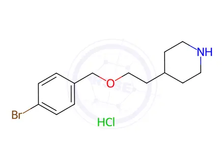 Chemical structure of 4-{2-[(4-Bromobenzyl)oxy]ethyl}piperidine hydrochloride