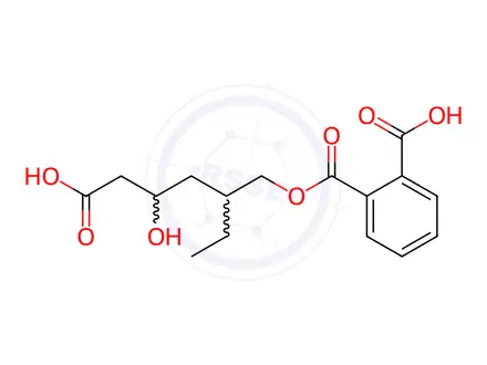 Chemical structure of Mono(5-​carboxy-​2-​ethyl-​4-​hydroxypentyl) Phthalate