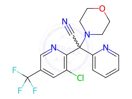 Chemical structure of 2-[3-chloro-5-(trifluoromethyl)-2-pyridinyl]-2-morpholino-2-(2-pyridinyl)acetonitrile