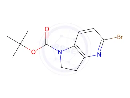 Chemical structure of tert-Butyl 5-bromo-2,3-dihydro-1H-pyrrolo[3,2-b]pyridine-1-carboxylate