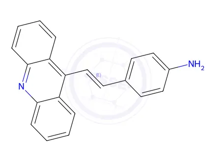 Chemical structure of 4-[(E)-2-acridin-9-ylethenyl]aniline