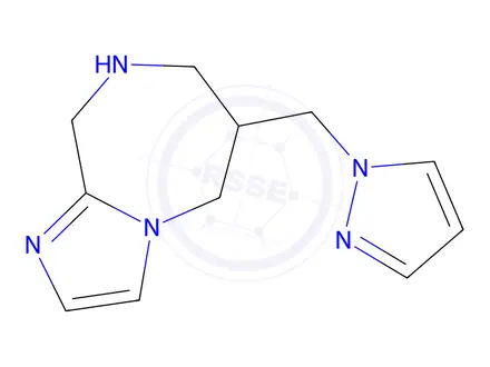 Chemical structure of 6-((1H-Pyrazol-1-yl)methyl)-6,7,8,9-tetrahydro-5H-imidazo[1,2-a][1,4]diazepine