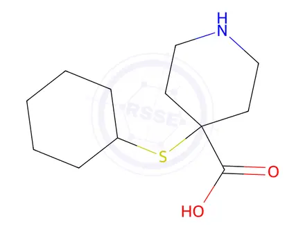 Chemical structure of 4-(Cyclohexylthio)piperidine-4-carboxylic acid
