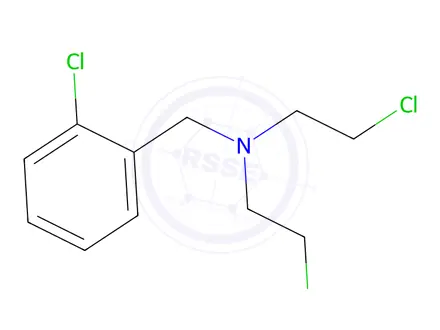 Chemical structure of Benzenemethanamine, 2-chloro-N,N-bis (2-chloroethyl)-