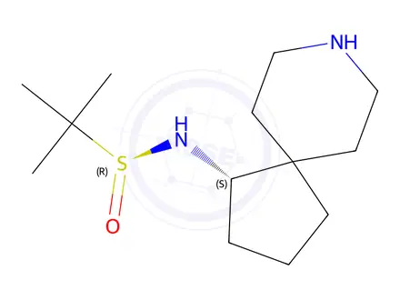 Chemical structure of (S)-2-Methyl-N-((S)-8-azaspiro[4.5]decan-1-yl)propane-2-sulfinamide
