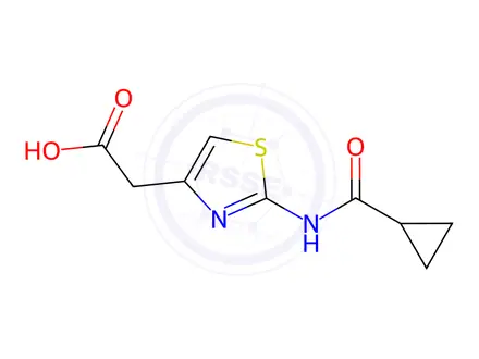 Chemical structure of 2-(2-Cyclopropaneamido-1,3-thiazol-4-yl)acetic acid