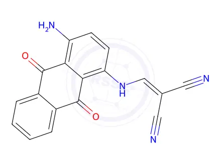 Chemical structure of 2-(((4-Amino-9,10-dioxo-9,10-dihydroanthracen-1-yl)amino)methylene)malononitrile