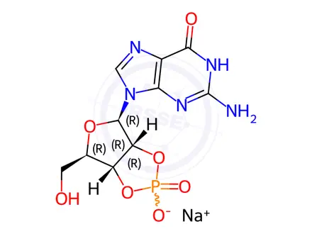 Chemical structure of Guanosine 2',3'-Cyclic Monophosphate Sodium Salt