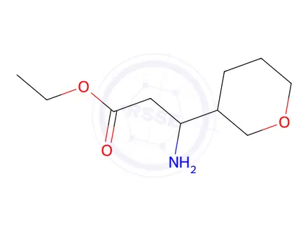 Chemical structure of Ethyl 3-amino-3-(tetrahydro-2h-pyran-3-yl)propanoate