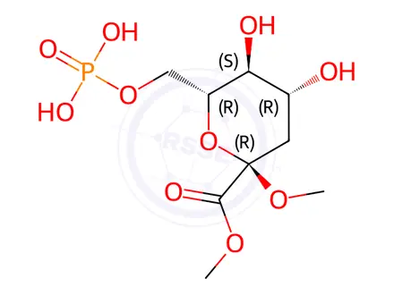 Chemical structure of Methyl (Methyl 3-Deoxy-D-arabino-heptulopyranosid)onate-7-phosphate
