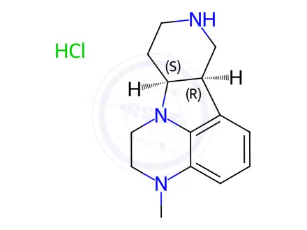 Chemical structure of (6bR,10aS)-3-Methyl-2,3,6b,7,8,9,10,10a-octahydro-1H-pyrido[3',4':4,5]pyrrolo[1,2,3-de]quinoxaline hydrochloride