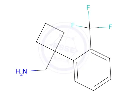 Chemical structure of 1-[2-(Trifluoromethyl)phenyl]cyclobutanemethanamine