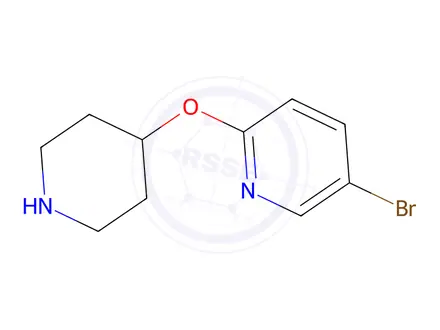 Chemical structure of 5-bromo-2-(piperidin-4-yloxy)pyridine hydrochloride