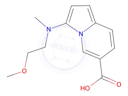 Chemical structure of 3-((2-Methoxyethyl)(methyl)amino)indolizine-6-carboxylic acid