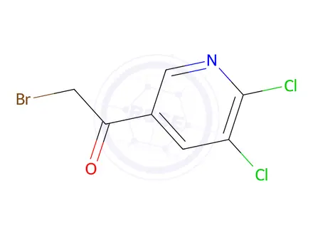 Chemical structure of 2-bromo-1-(5,6-dichloropyridin-3-yl)ethan-1-one