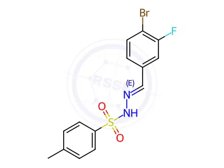 Chemical structure of N'-(4-bromo-3-fluorobenzylidene)-4-methylbenzenesulfonohydrazide