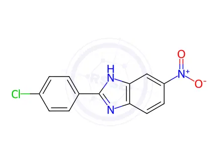 Chemical structure of 2-{[2-(4-chlorophenyl)-6-nitro-1H-1,3-benzimidazol-1-yl]oxy}acetic acid