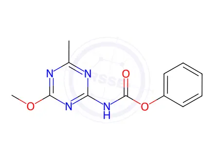 Chemical structure of Phenyl (4-methoxy-6-methyl-1,3,5-triazin-2-yl)carbamate