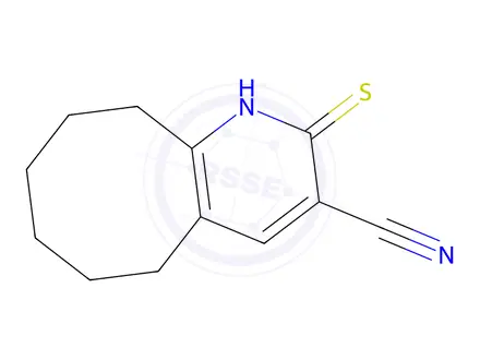 Chemical structure of 2-THIOXO-1,2,5,6,7,8,9,10-OCTAHYDROCYCLOOCTA[B]PYRIDIN-3-YL CYANIDE