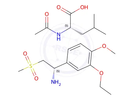 Chemical structure of (S)-1-(3-ethoxy-4-methoxyphenyl)-2-(methylsulfonyl)ethylamine N-acetyl-l-leucine salt