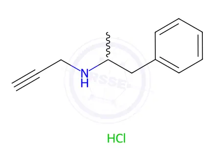 Chemical structure of (1-phenylpropan-2-yl)(prop-2-yn-1-yl)amine hydrochloride