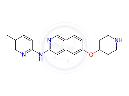 Chemical structure of N-(5-Methylpyridin-2-yl)-6-(piperidin-4-yloxy)isoquinolin-3-amine