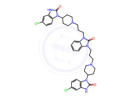Chemical structure of 3’-[4-(5-Chloro-2,3-dihydro-2-oxo-1H-benzimidazol-1-yl)-1-piperidinyl]propyl Domperidine(Domperidine Impurity F)