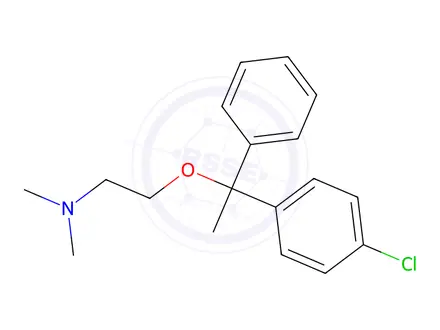 Chemical structure of 5-oxo-L-proline, compound with 2-[1-(4-chlorophenyl)-1-phenylethoxy]-N,N-dimethylethylamine (1:1)