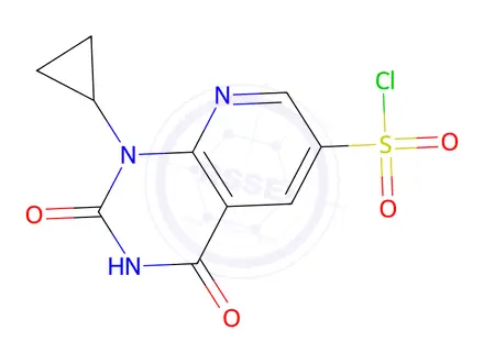 Chemical structure of 1-Cyclopropyl-2,4-dioxo-1,2,3,4-tetrahydropyrido[2,3-d]pyrimidine-6-sulfonyl chloride