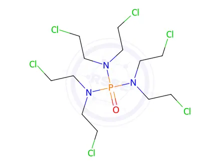 Chemical structure of Phosphoric triamide, hexakis(2-chloroethyl)-(5CI)
