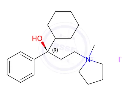 Chemical structure of (+-)-alpha-Cyclohexyl-alpha-phenyl-1-pyrrolidinepropanol hydrochloride