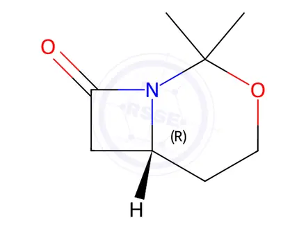Chemical structure of 3-Oxa-1-azabicyclo[4.2.0]octan-8-one, 2,2-dimethyl-, (6R)-