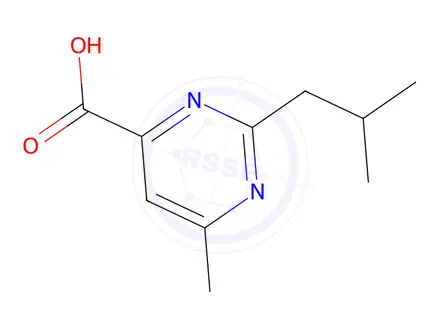 Chemical structure of 6-Methyl-2-(2-methylpropyl)pyrimidine-4-carboxylic Acid
