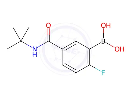 Chemical structure of (5-(tert-Butylcarbamoyl)-2-fluorophenyl)boronic acid
