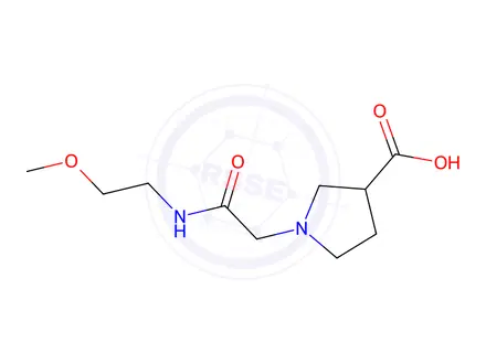 Chemical structure of 1-{[(2-methoxyethyl)carbamoyl]methyl}pyrrolidine-3-carboxylic acid
