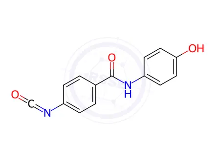 Chemical structure of Benzamide, N-(4-hydroxyphenyl)-4-isocyanato-(9CI)