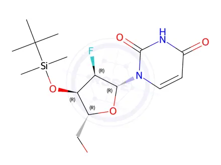 Chemical structure of 2'-Deoxy-3'-O-[(1,1-dimethylethyl)dimethylsilyl]-2'-fluorouridine