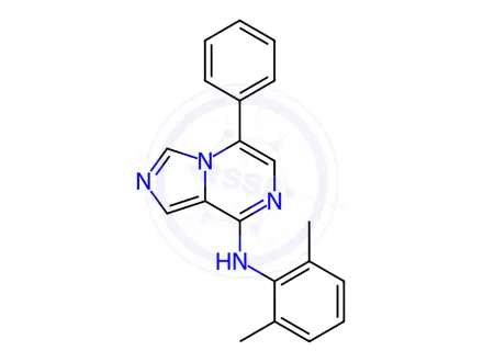Chemical structure of N-(2,6-Dimethylphenyl)-5-phenylimidazo[1,5-a]pyrazin-8-amine