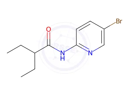 Chemical structure of N-(5-bromopyridin-2-yl)-2-ethylbutanamide